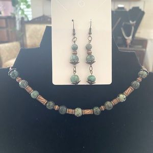 Custom made earrings and bracelet set